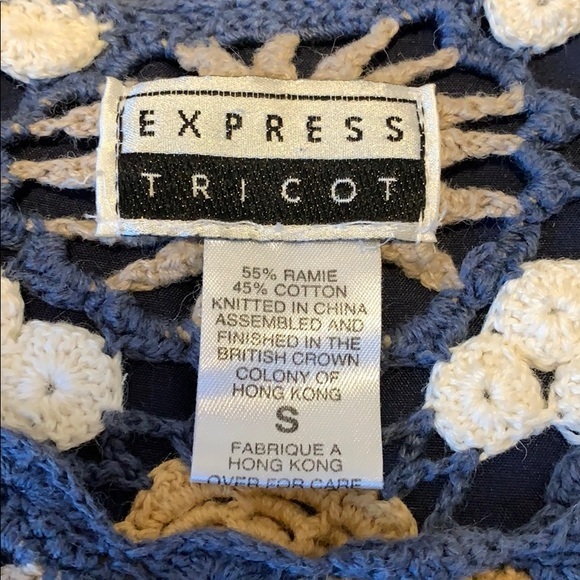 Vintage Express Tricot Crochet Knit Sweater Small - Picture 6 of 6
